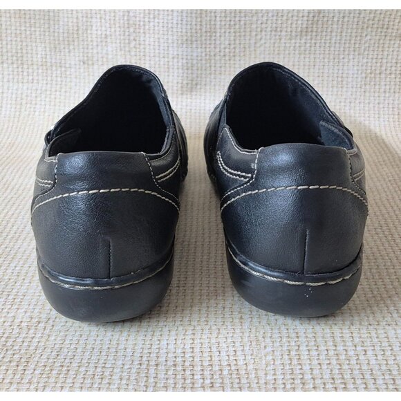 Clarks Bendables Ashland Alpine Slip On Black Leather Flat Comfort Shoes Size 9W - Picture 9 of 12